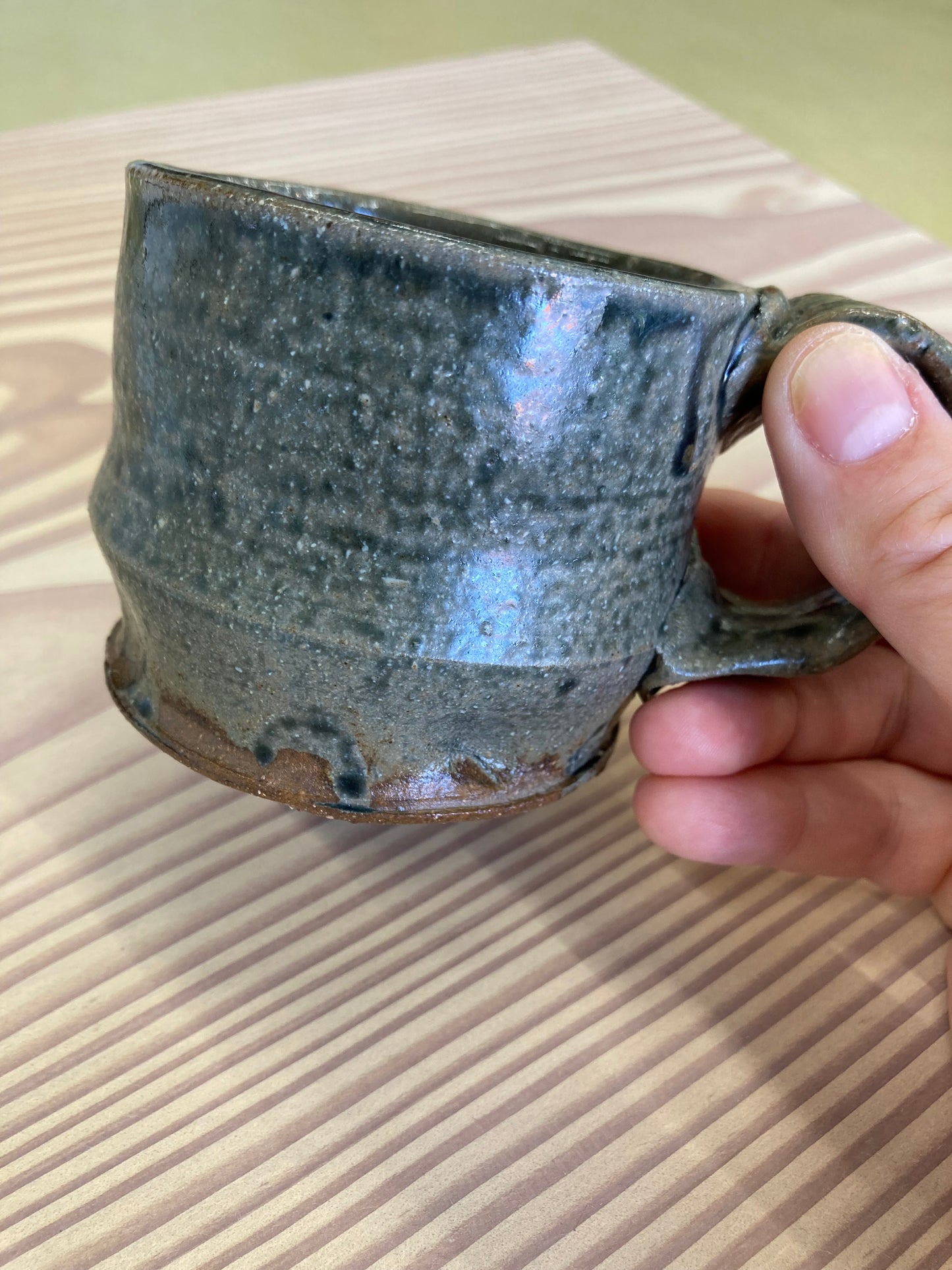 Handmade ceramic cup - Moss green variation