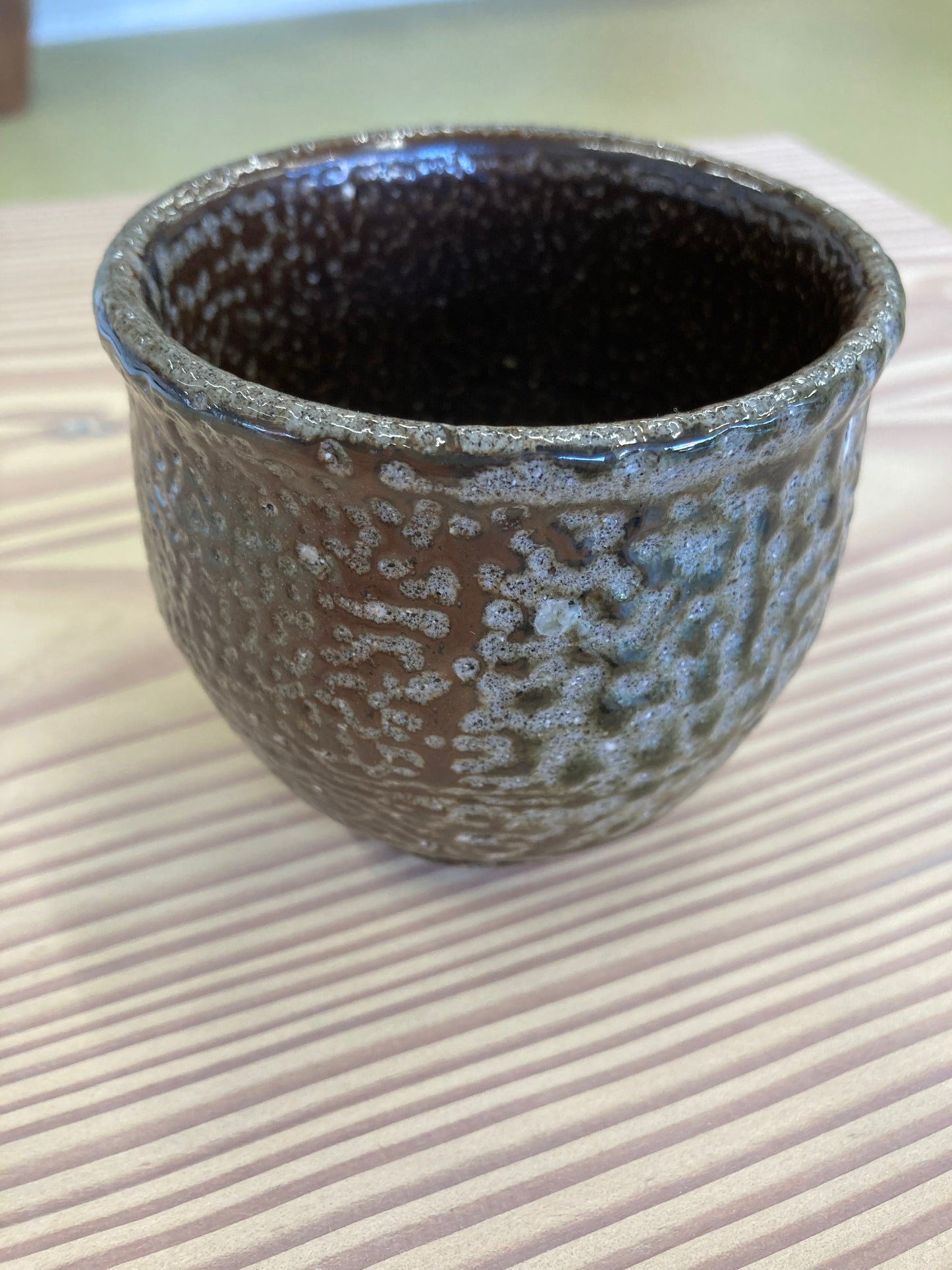 Handmade ceramic cup - Bottle green variation