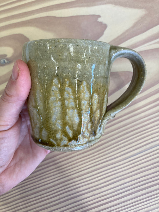 Handmade ceramic cup - Mustard variation I