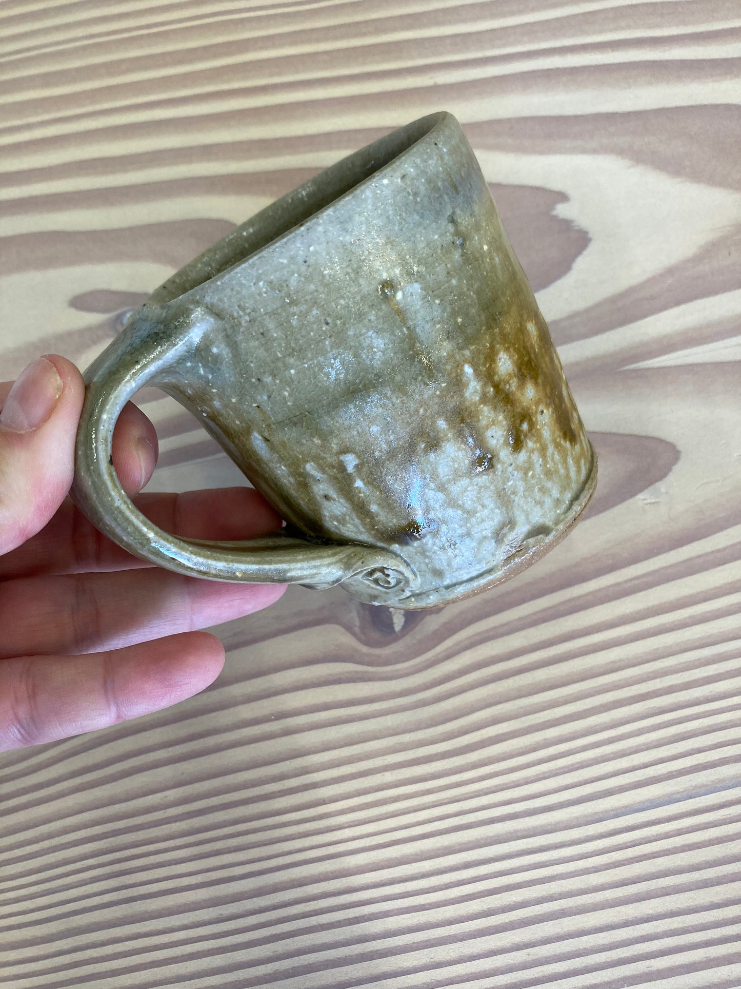 Handmade ceramic cup - Mustard variation I
