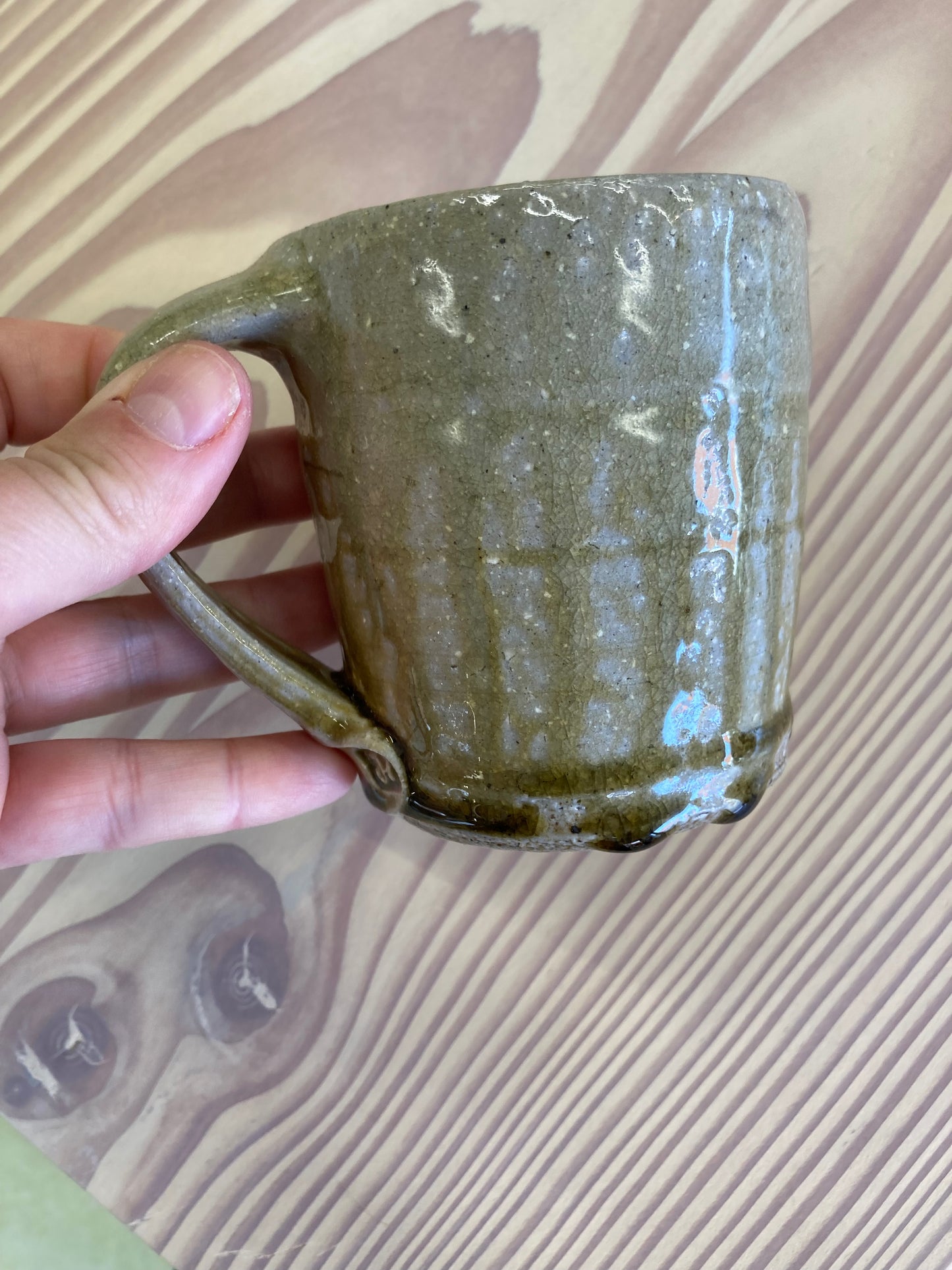 Handmade ceramic cup - Mustard variation II