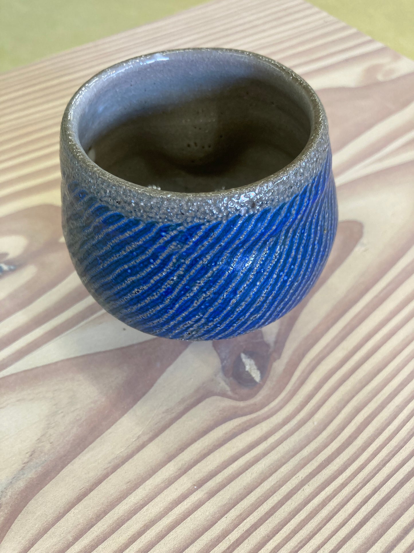 Handmade ceramic cup - Blue variation IIII