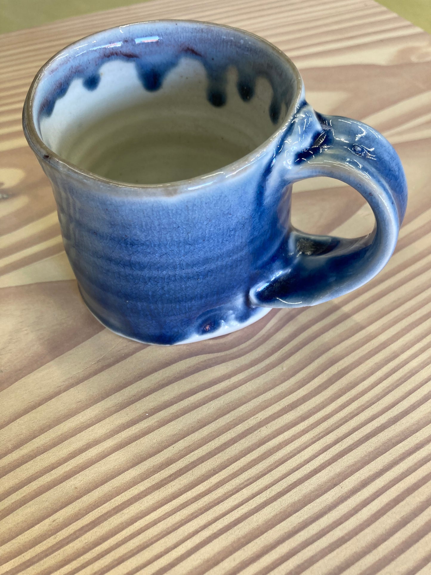 Handmade ceramic cup - Blue variation III