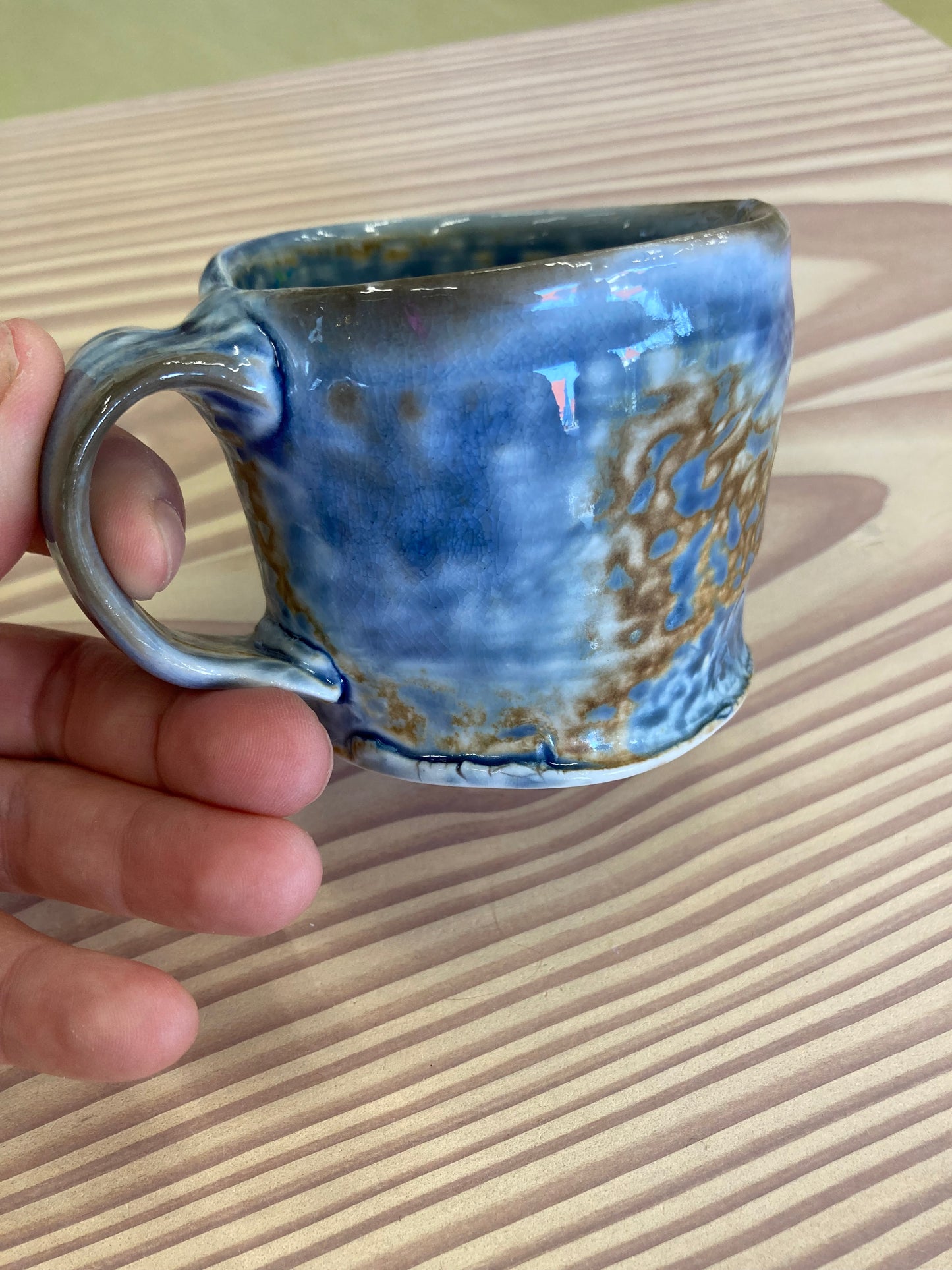 Handmade ceramic cup - Blue variation I