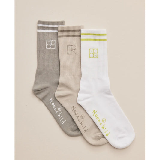 3-pack Socks - White/Grey/Pumice