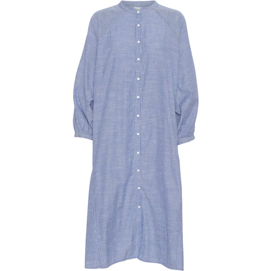 Tokyo skjortekjole - Medium Blue Stripe